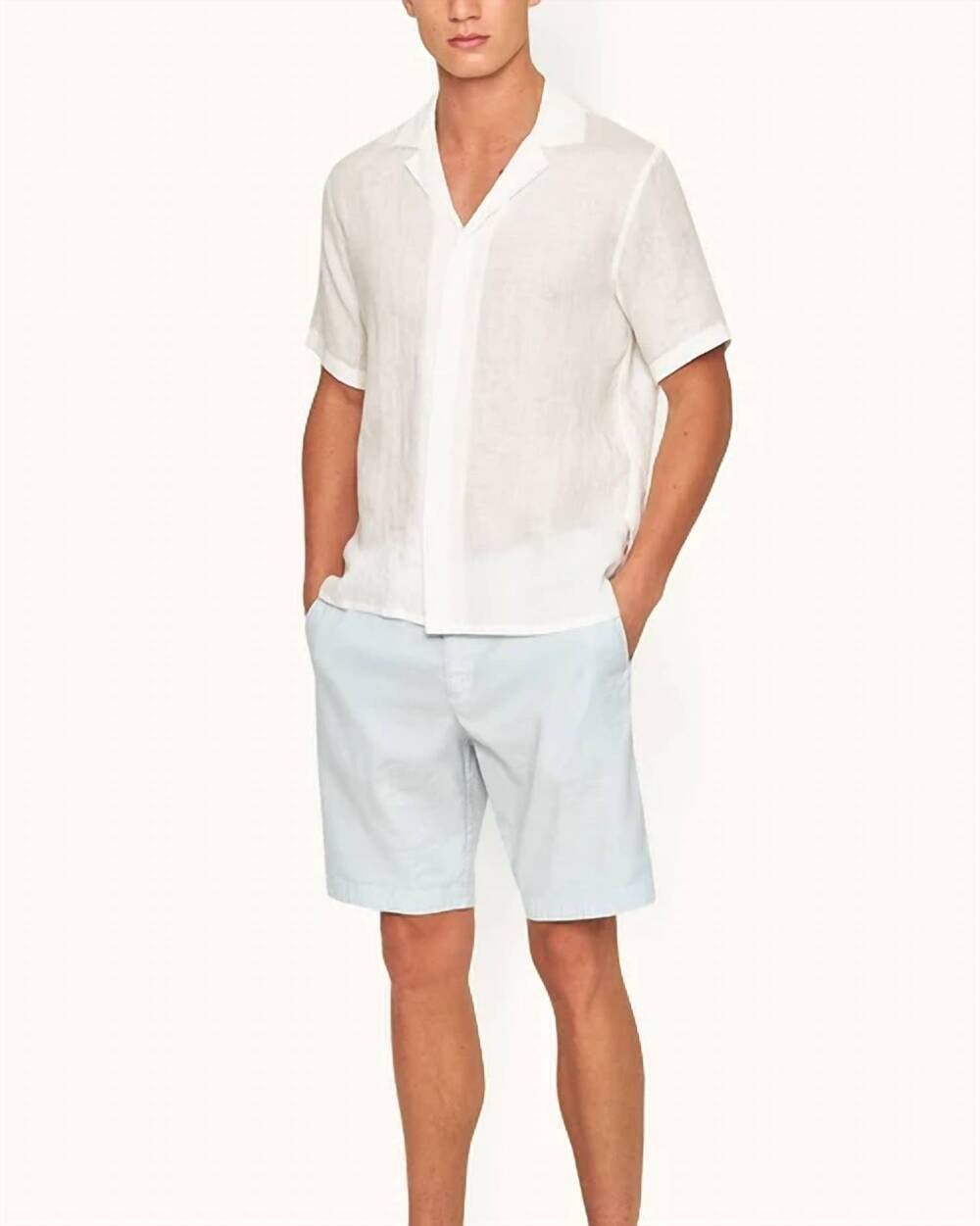NEW ORLEBAR BROWN maitan ii linen shirt in white